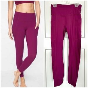 Athleta Ultimate Stash II 7/8 Tight Leggings – Magenta Purple – Size XS